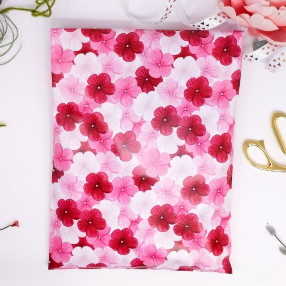 LAST SET🌸20 Pink Hibiscus With pink liner Poly Mailer 10 x 13 inch